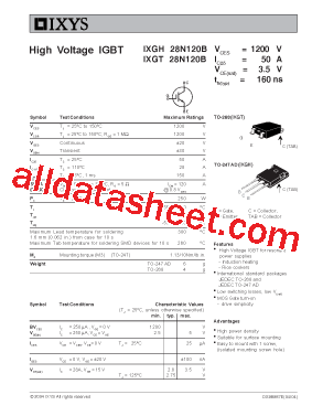 IXGT28N120B型号图片