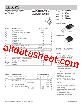 IXGT28N120BD1型号图片