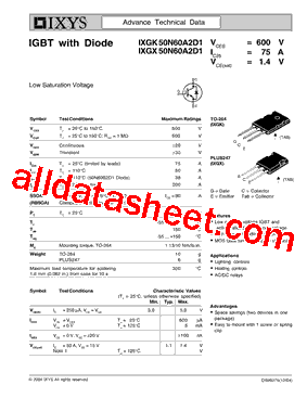 IXGX50N60A2D1型号图片