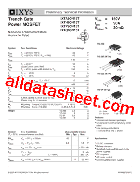 IXTA90N15T型号图片