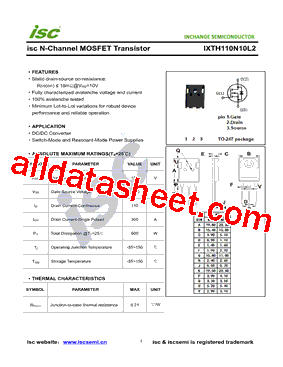 IXTH110N10L2型号图片