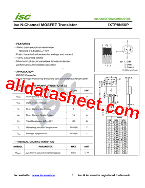 IXTP8N50P型号图片