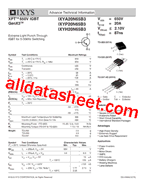IXYA20N65B3型号图片