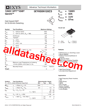 IXYH50N120C3型号图片