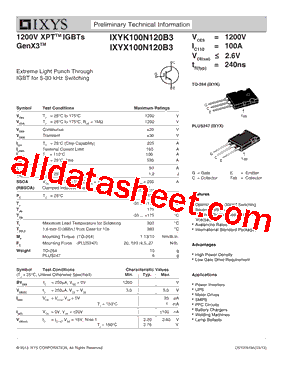 IXYX100N120B3型号图片