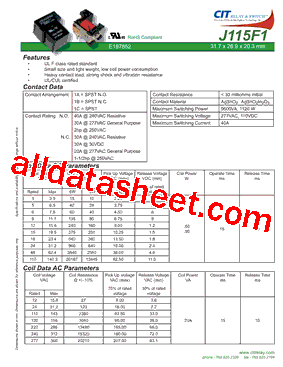 J115F11A18VDC型号图片