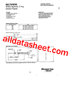 JANTX1N5552型号图片