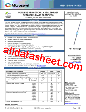 JANTXV1N5418型号图片