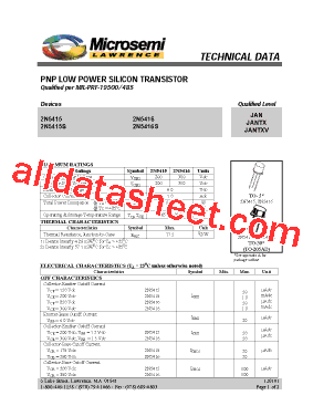 JANTXV2N5415型号图片