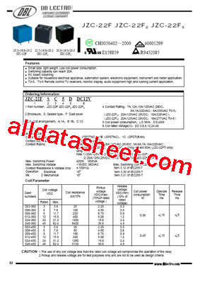 JZC-22F2SA20DDC3V型号图片