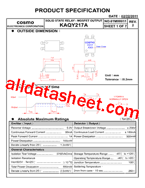 KAQY217A型号图片