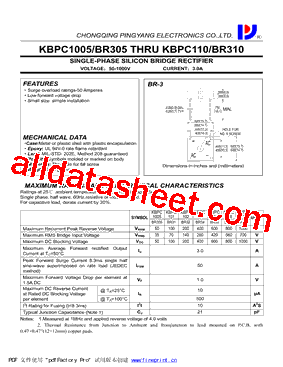 KBPC1005-BR305型号图片