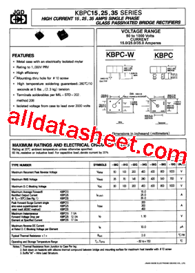 KBPC1501G型号图片