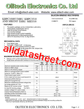 KBPC35006型号图片