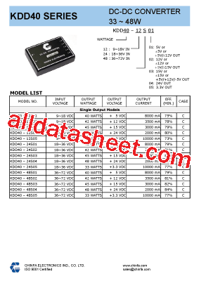 KDD40-12S01型号图片