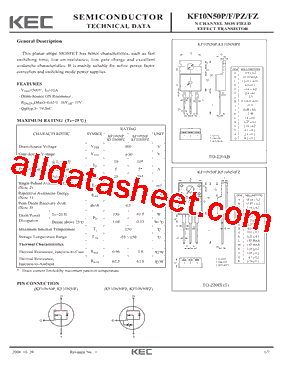 KF10N50PZ型号图片