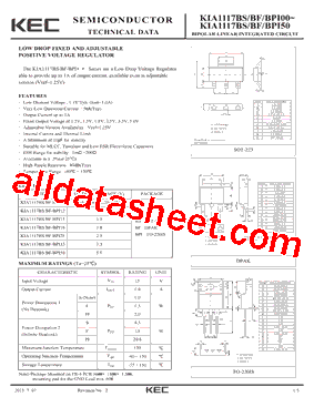 KIA1117BPI15型号图片