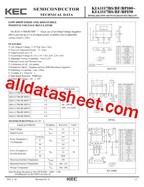 KIA1117BS/BF/BPI12型号图片