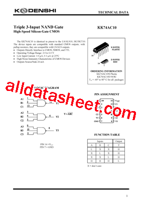KK74AC10N型号图片