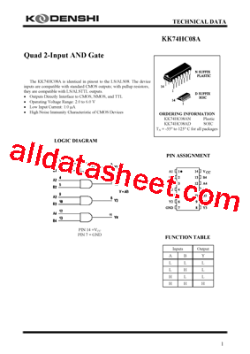 KK74HC08A型号图片