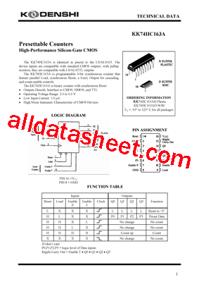KK74HC163AN型号图片