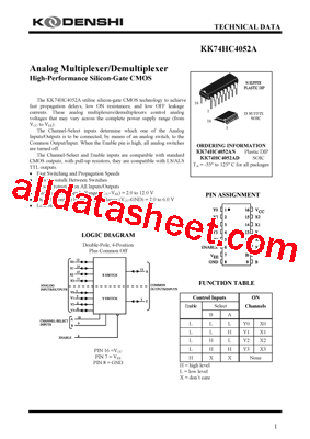 KK74HC4052AN型号图片