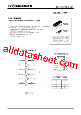 KK74HCT04AN型号图片