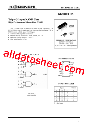 KK74HCT10A型号图片