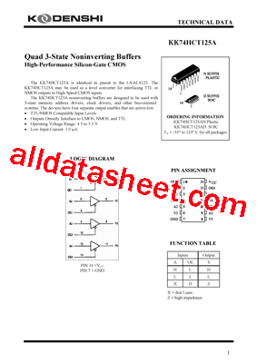 KK74HCT125AN型号图片
