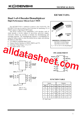 KK74HCT139AD型号图片