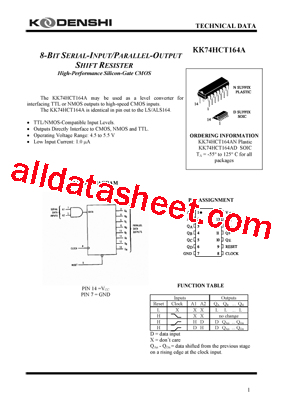 KK74HCT164AD型号图片