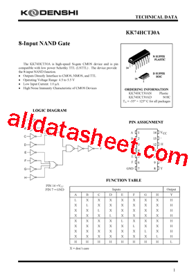 KK74HCT30AN型号图片