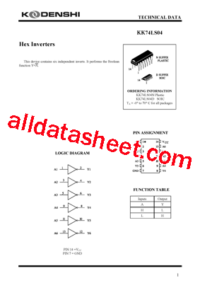 KK74LS04N型号图片