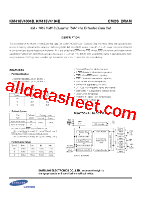 KM416V4004B型号图片