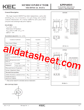 KP8N60D型号图片