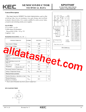 KPS15N60F型号图片