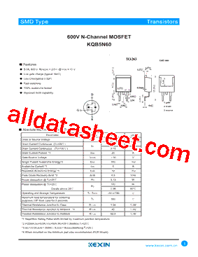 KQB5N60型号图片