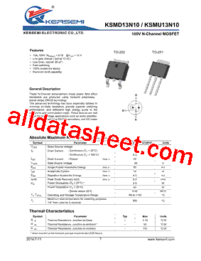 KSMD13N10型号图片