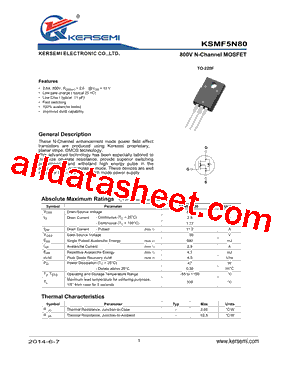 KSMF5N80型号图片