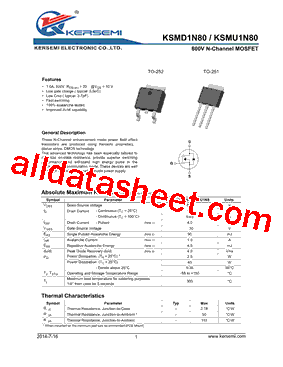 KSMU1N80型号图片