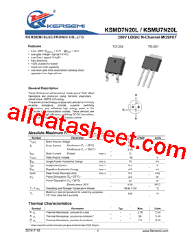 KSMU7N20L型号图片