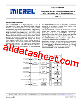 KSZ8864RMNI型号图片