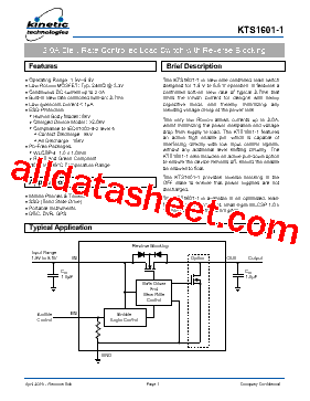KTS1601-1型号图片