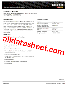 KVR16LS11K2型号图片