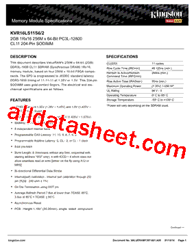 KVR16LS11S6型号图片