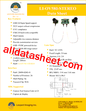 LI-OV580-STEREO型号图片