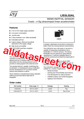 LIS3L02AL型号图片