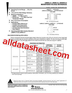 LM385BPWRE4-2-5型号图片