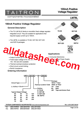 LM78L10S8-XX-TR30型号图片