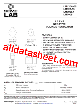 LM7905CT/NOPB型号图片